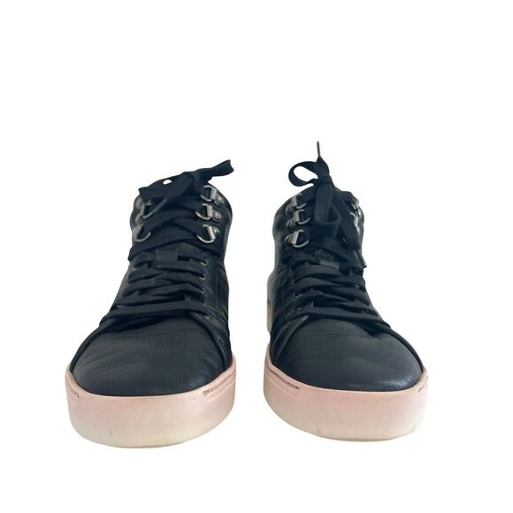 Rag & Bone Size 37 Black Leather Hightop Kent Sneakers - Picture 2 of 8